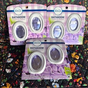 Lot 3x Febreze 2 Pack Bathroom Air Freshener Southern Lilac Mornings Limited Ed.